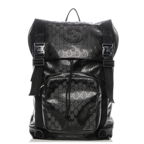 gucci monogram imprime interlocking g backpack